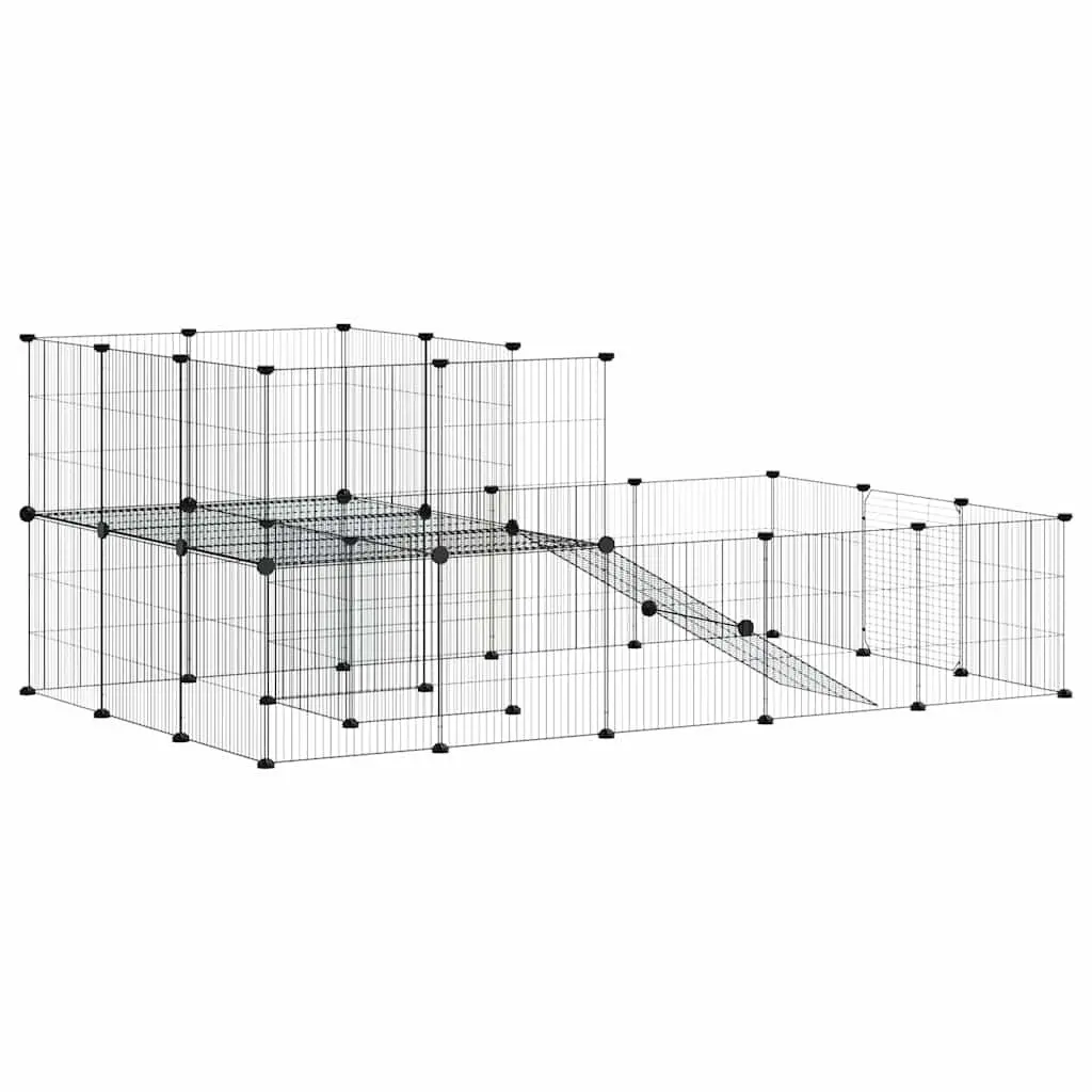 Pet Cage Steel 175x105x70 cm Black 36 Panel DIY Playpen Enclosure