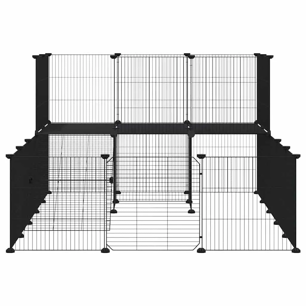 Pet Cage Steel 175x105x70 cm Black 36 Panel DIY Playpen Enclosure
