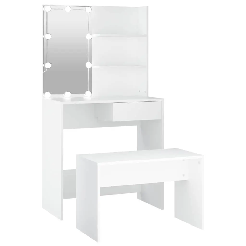 Dressing Table Set with LED Mirror and Stool