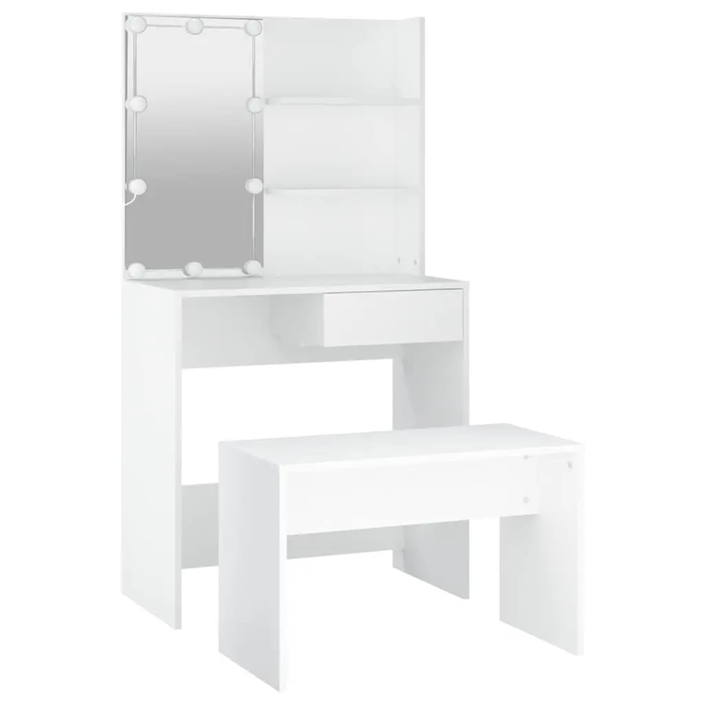 Dressing Table Set with LED Mirror and Stool