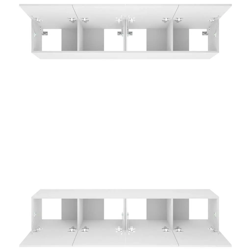 Wall-Mounted TV Cabinet in White Engineered Wood
