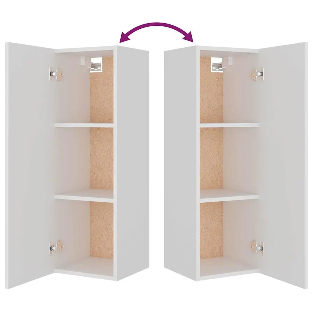 White 4 Piece Wall-Mounted TV Cabinet Set