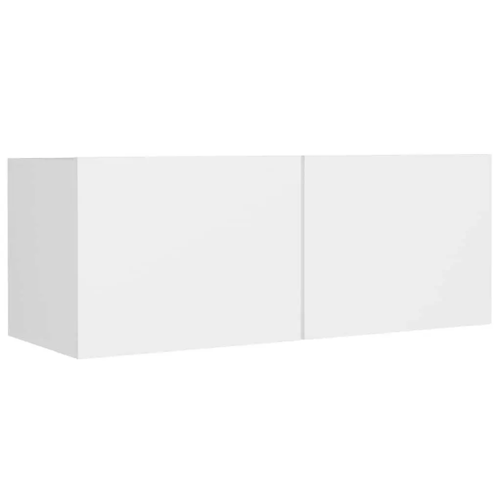 White 4 Piece Wall-Mounted TV Cabinet Set