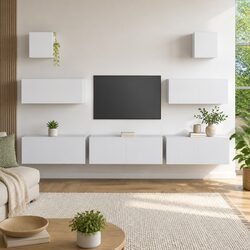 7 Piece Engineered Wood Wall-Mounted TV Cabinet Set