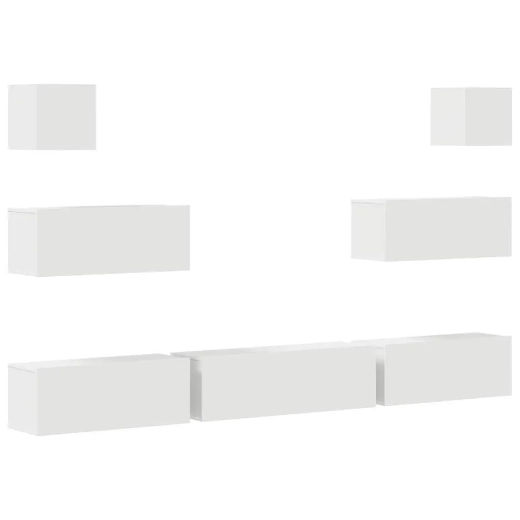 7 Piece Engineered Wood Wall-Mounted TV Cabinet Set