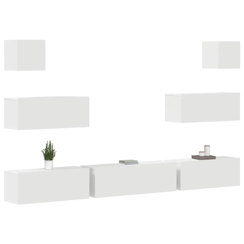 7 Piece Engineered Wood Wall-Mounted TV Cabinet Set