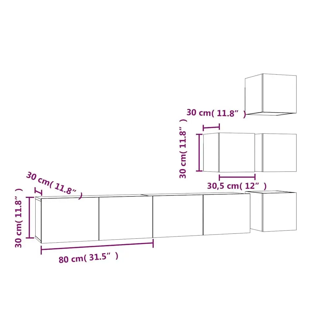 Wall-mounted TV Cabinet White Engineered Wood Floating Storage Unit Display