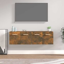 Floating Storage Organiser Shelves in Smoked Oak - 2 Pcs