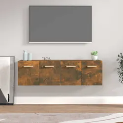 Floating Storage Organiser Shelves in Smoked Oak - 2 Pcs