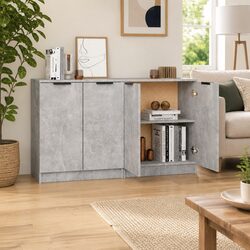 Sturdy Grey Sideboard Cabinets 60x30x70 cm, Set of 2