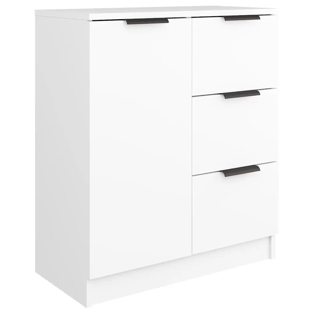 White Engineered Wood Sideboard Cabinets for Storage