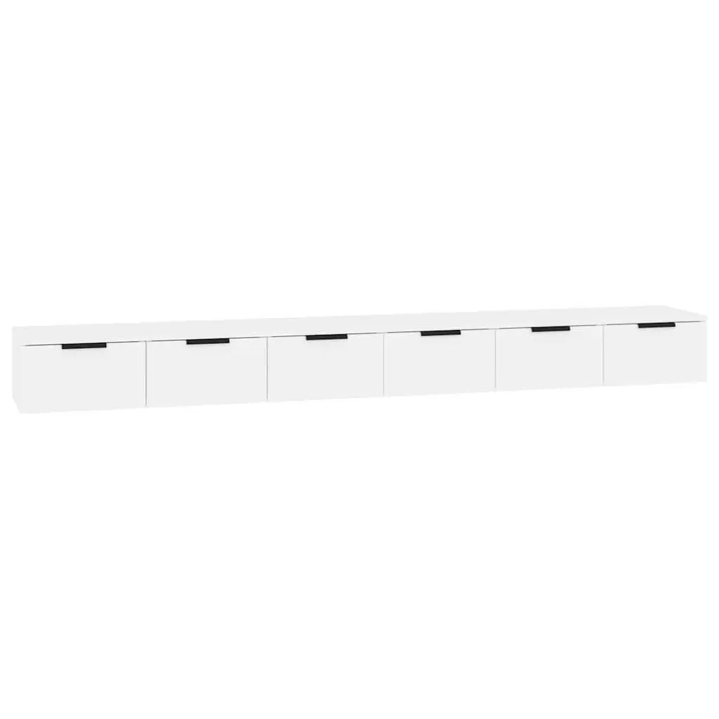 White Floating Wall Cabinets for Storage