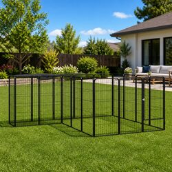 Durable 18-Panel Dog Playpen for Indoor and Outdoor Use