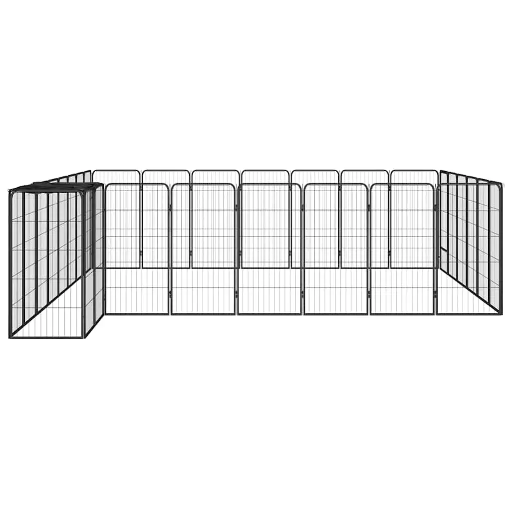 30-Panel Black Steel Dog Playpen for Safe Exercise