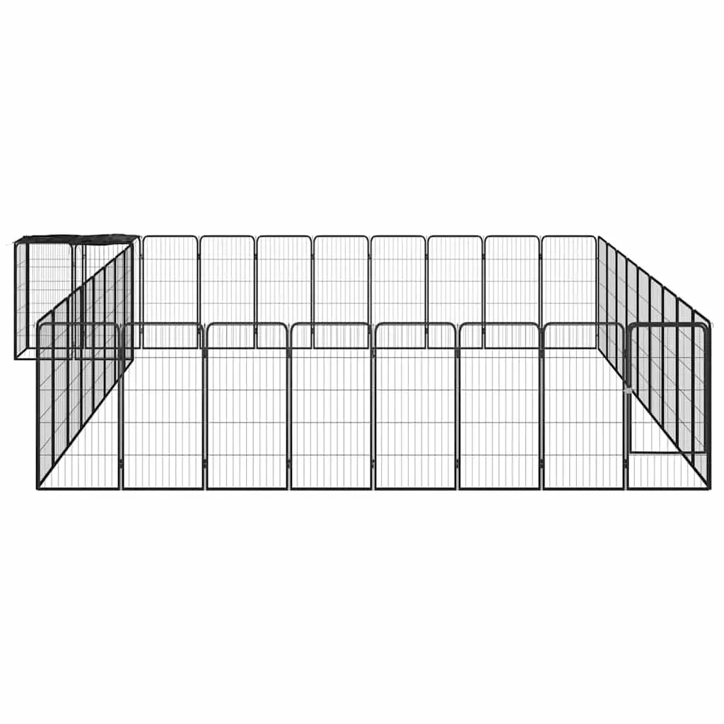 Dog Playpen Powder-coated Steel 50 x 100 cm Black 38 Panel