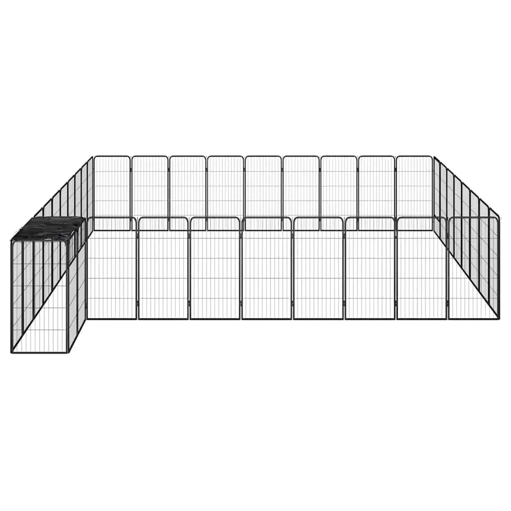 Dog Playpen Powder-coated Steel 50 x 100 cm Black 38 Panel