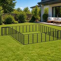 Heavy-Duty 42-Panel Black Steel Dog Playpen