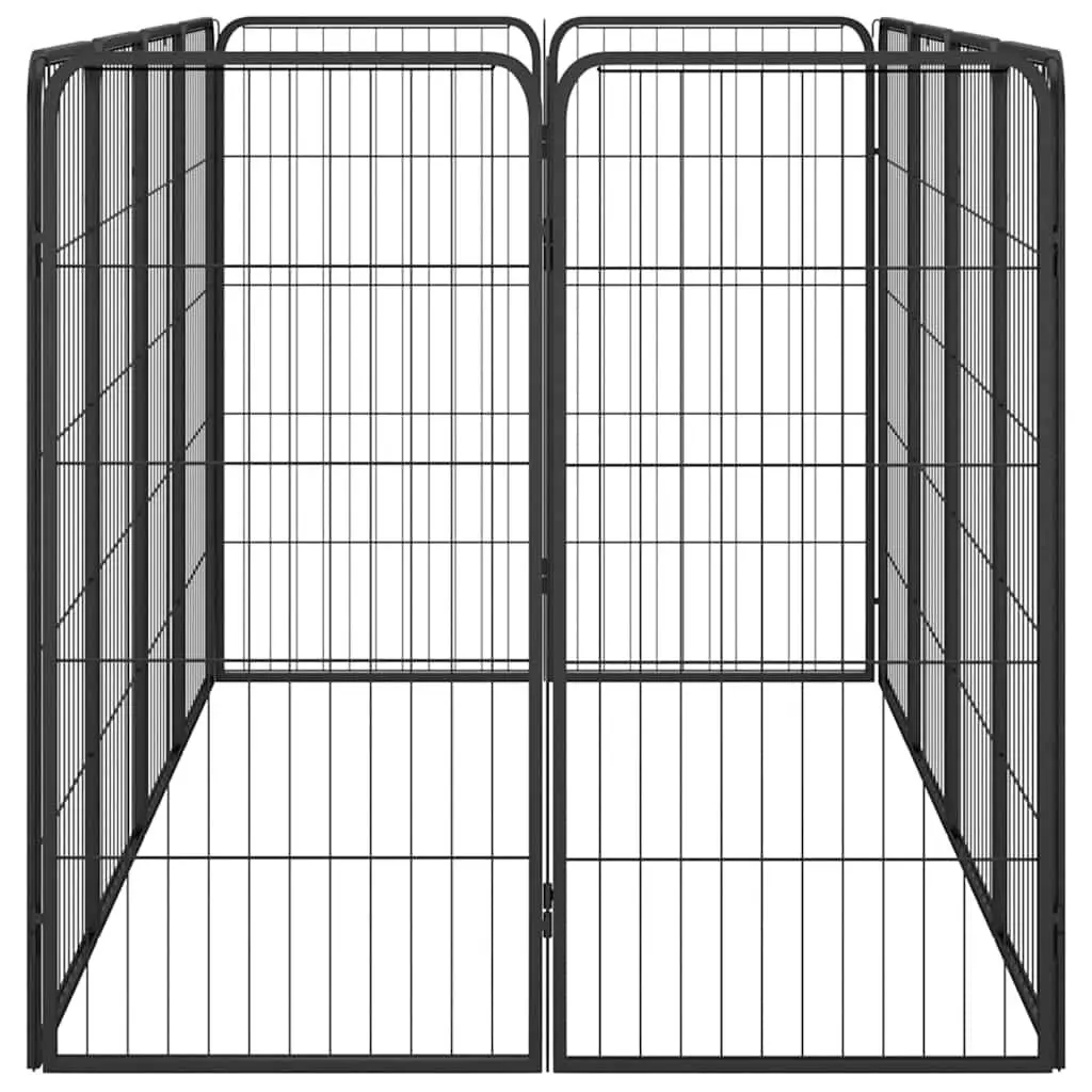 Dog Playpen Powder-Coated Steel 50 x 100 cm Black 12 Panel