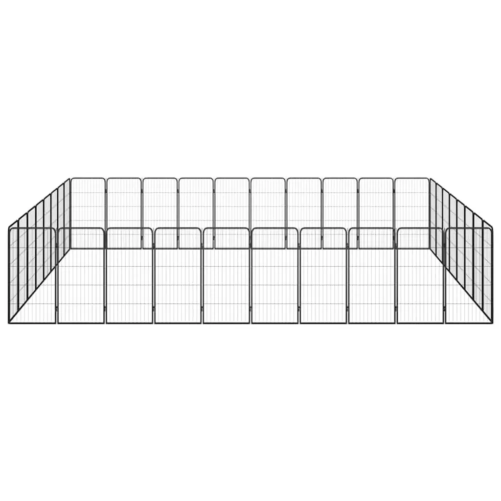 Dog Playpen Powder-coated Steel 50 x 100 cm Black 36 Panel Exercise Enclosure