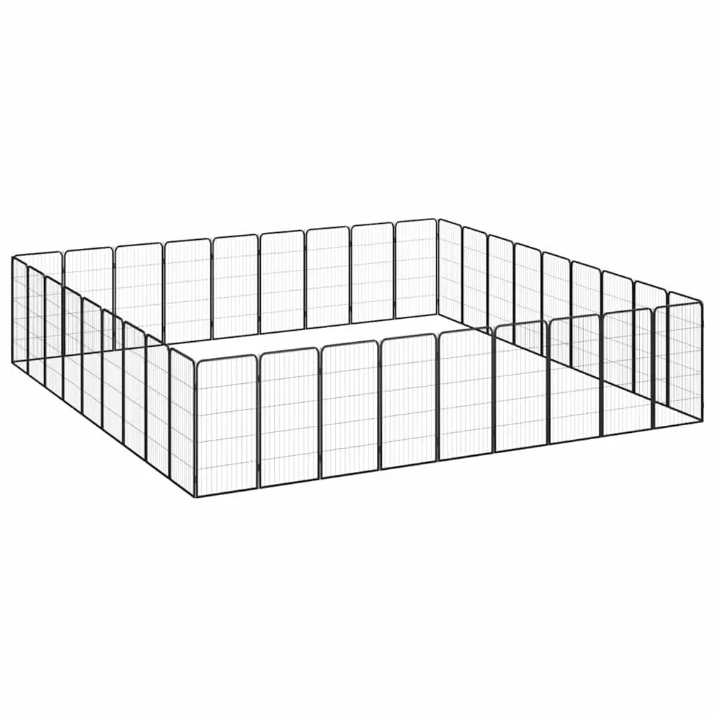 Dog Playpen Powder-coated Steel 50 x 100 cm Black 36 Panel Exercise Enclosure