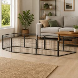 Heavy-Duty 8-Panel Dog Playpen for Safe Outdoor Use