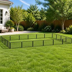 Durable Black Steel Dog Playpen with 20 Panels