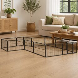 Heavy-Duty 12-Panel Dog Playpen for Indoor and Outdoor Use