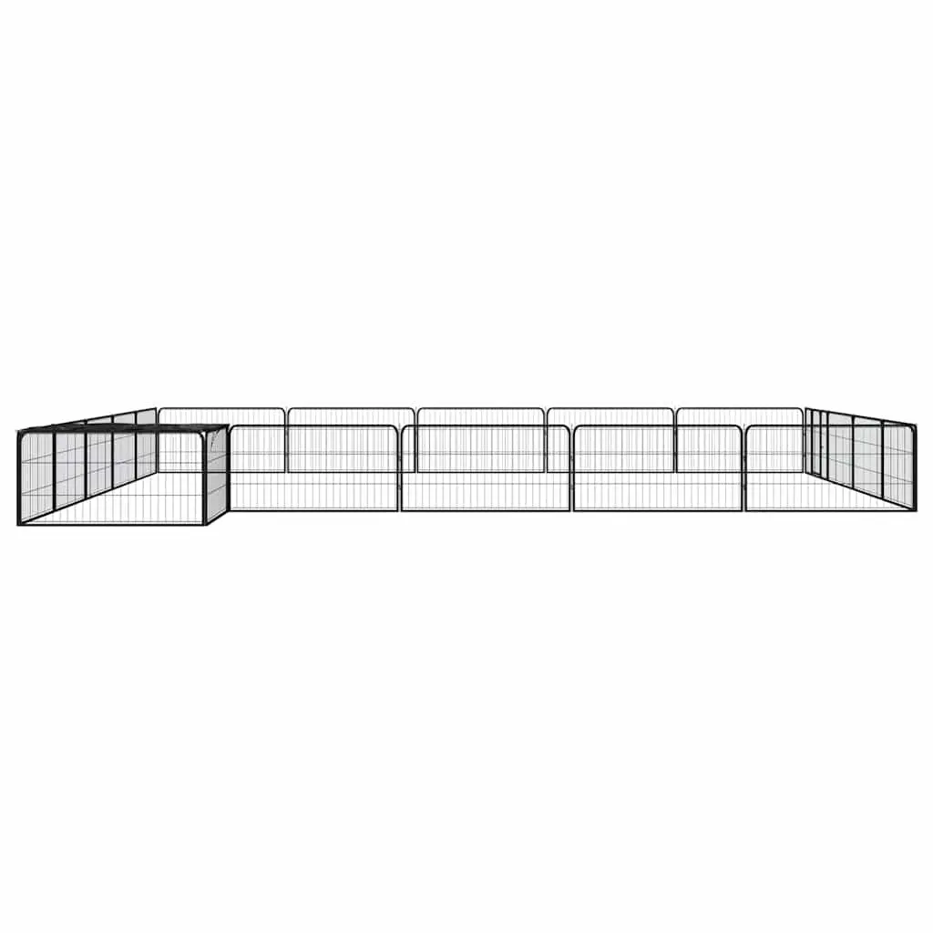 Dog Playpen Powder-coated Steel 20 Panel Black Exercise Pen