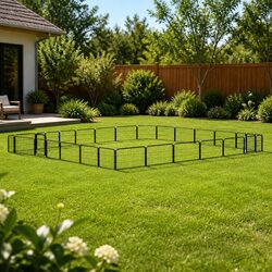 Durable Black Dog Playpen with 28 Panels 100x50 cm