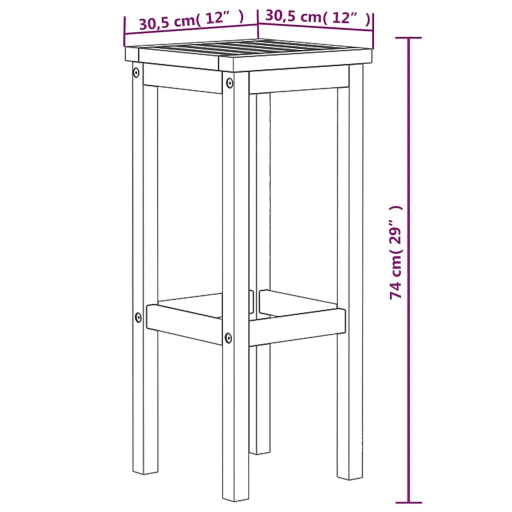 8-Piece Outdoor Bar Stools Set in Solid Acacia Wood