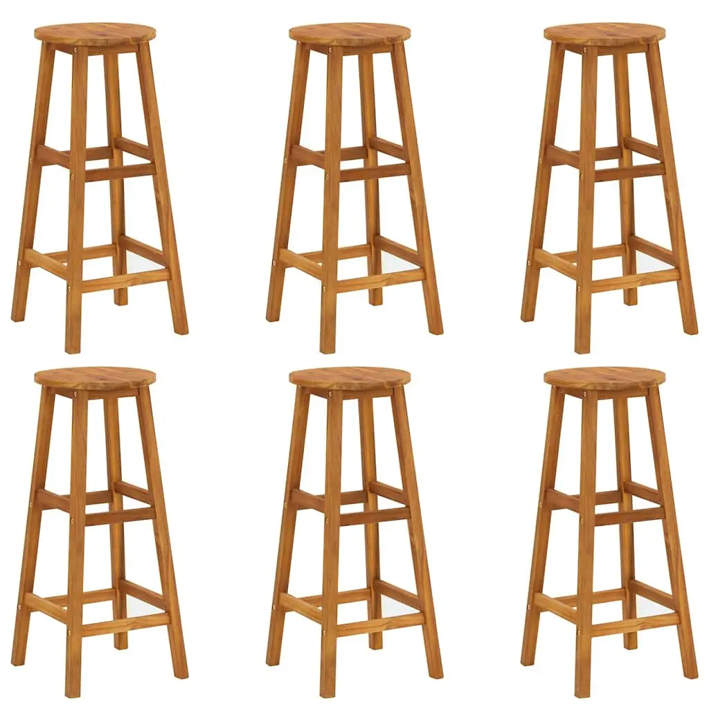 7 Piece Solid Acacia Wood Garden Bar Set with Stools