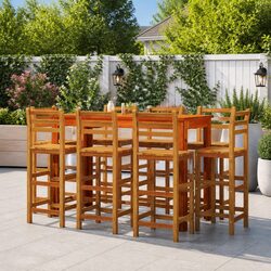 Elegant 9 Piece Garden Bar Set for Outdoor Spaces