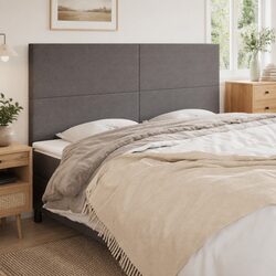 Premium Grey Fabric Headboard with Adjustable Height