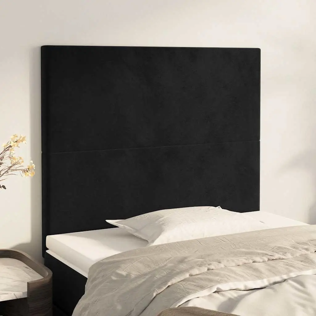 Black Velvet Headboard with Adjustable Height