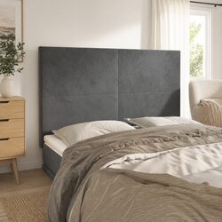 Stylish Grey Velvet Headboard with Adjustable Height