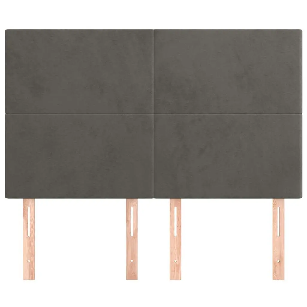 Grey Velvet Headboard with Adjustable Height