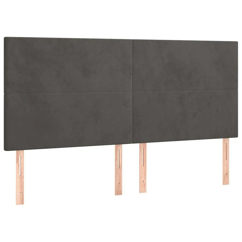 Headboard Velvet Dark Grey 200x5x118128 cm Adjustable Height Bedroom Furniture