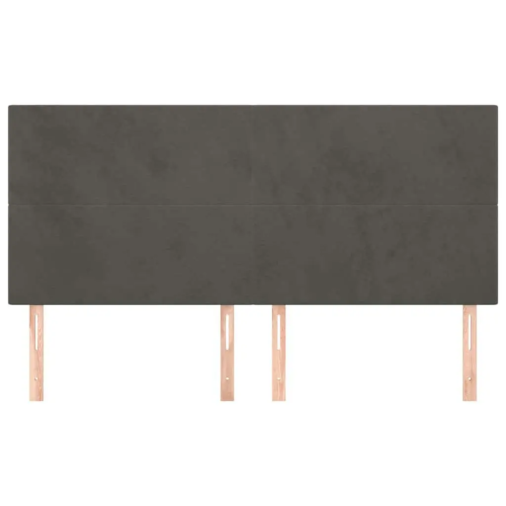 Headboard Velvet Dark Grey 200x5x118128 cm Adjustable Height Bedroom Furniture