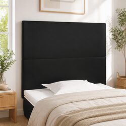Sturdy Black Faux Leather Headboard 80x5x118/128 cm