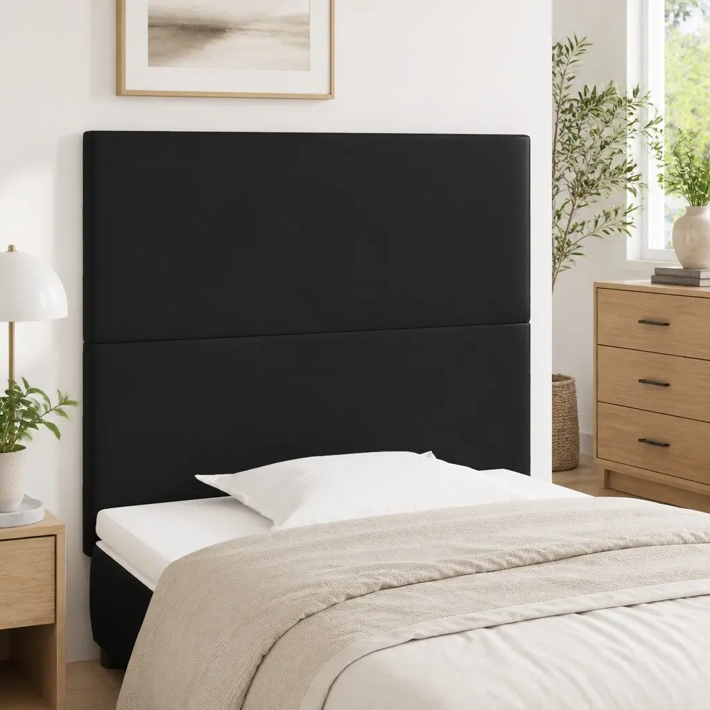 Black Faux Leather Headboard with Adjustable Height 100cm