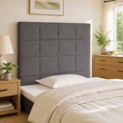 Stylish Dark Grey Fabric Headboard with Adjustable Height