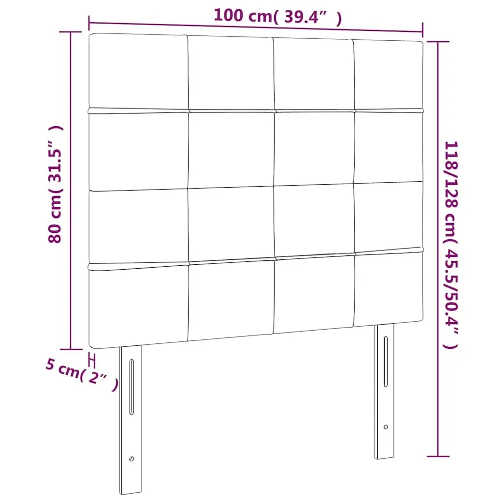 Fabric Headboard Black Adjustable Height Wooden Legs