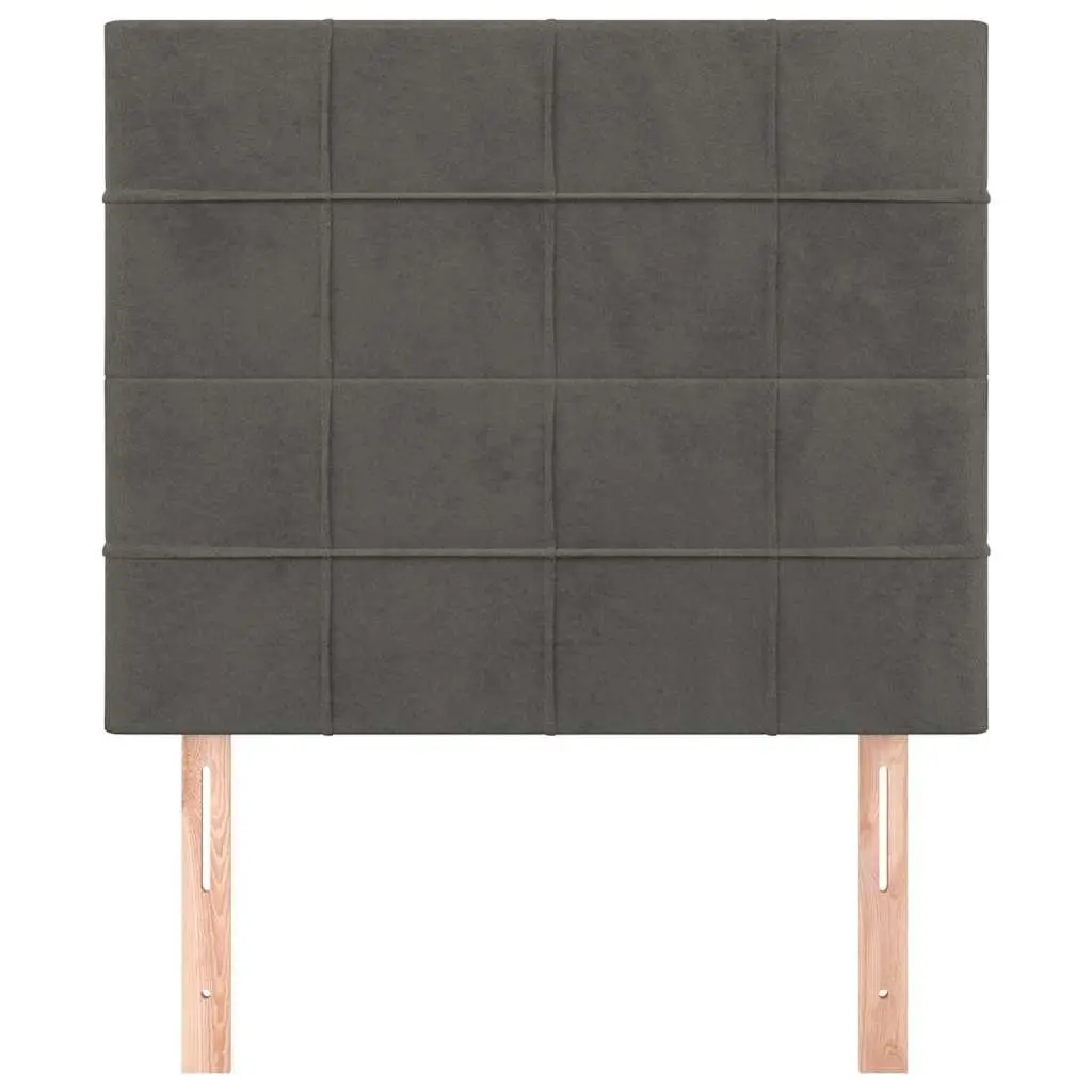 Dark Grey Velvet Headboard with Adjustable Height