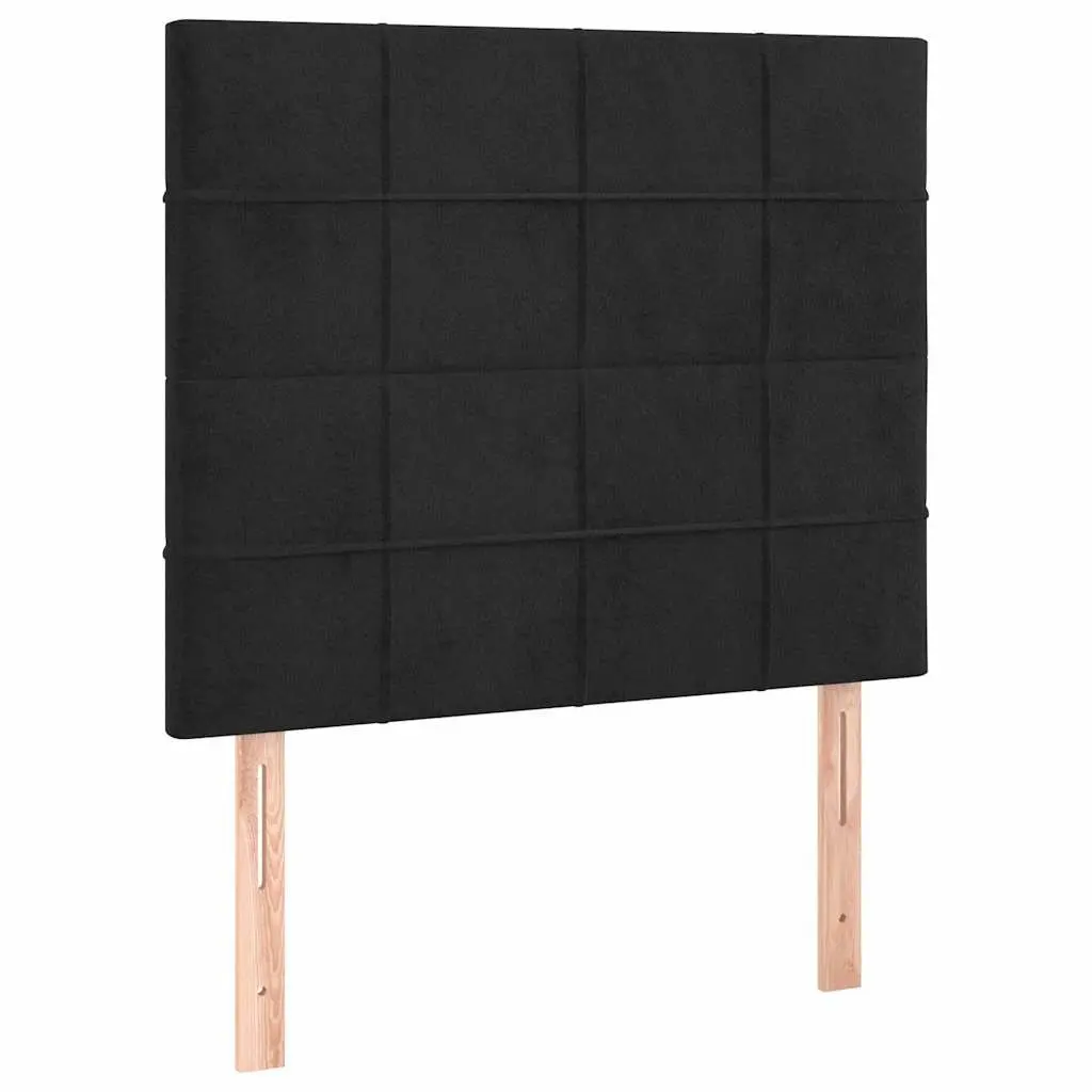 Black Velvet Headboard with Adjustable Height for Beds