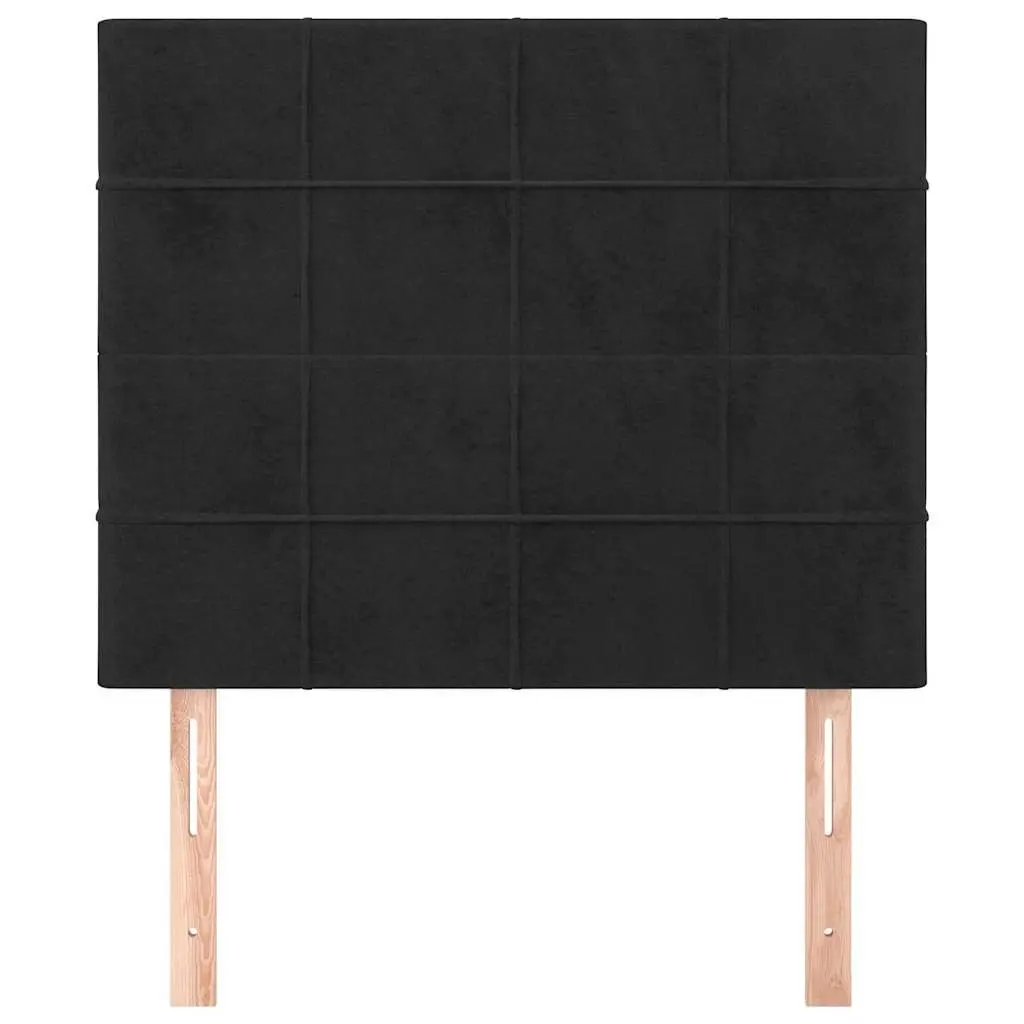 Black Velvet Headboard with Adjustable Height for Beds