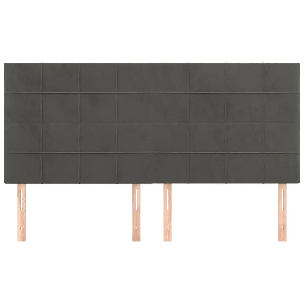Adjustable Height Dark Grey Velvet Headboard 160cm