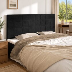 Stylish Black Velvet Headboard 160cm for Bedrooms