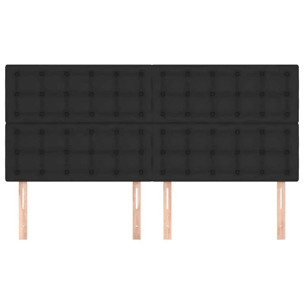 Black Faux Leather Headboard with Adjustable Height