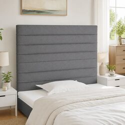 Durable Dark Grey Headboard 100x5x118/128 cm for Beds