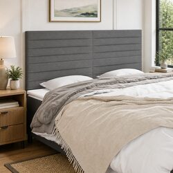 Stylish Dark Grey Headboard 160x5x118/128 cm for Bed Frame